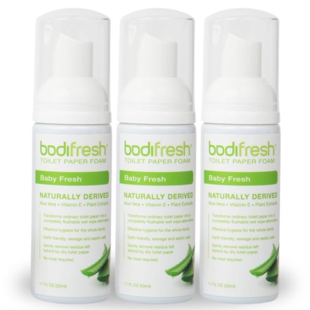 Espuma de papel higiénico Bodifresh a base de plantas, respetuosa con el medio ambiente, 50 ml, x3