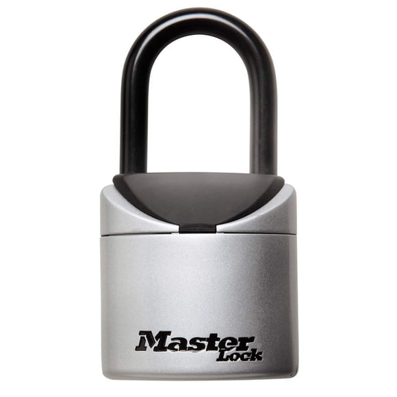 Lock Box Master Lock 5406D - Caja fuerte portátil con llave, color negro y gris