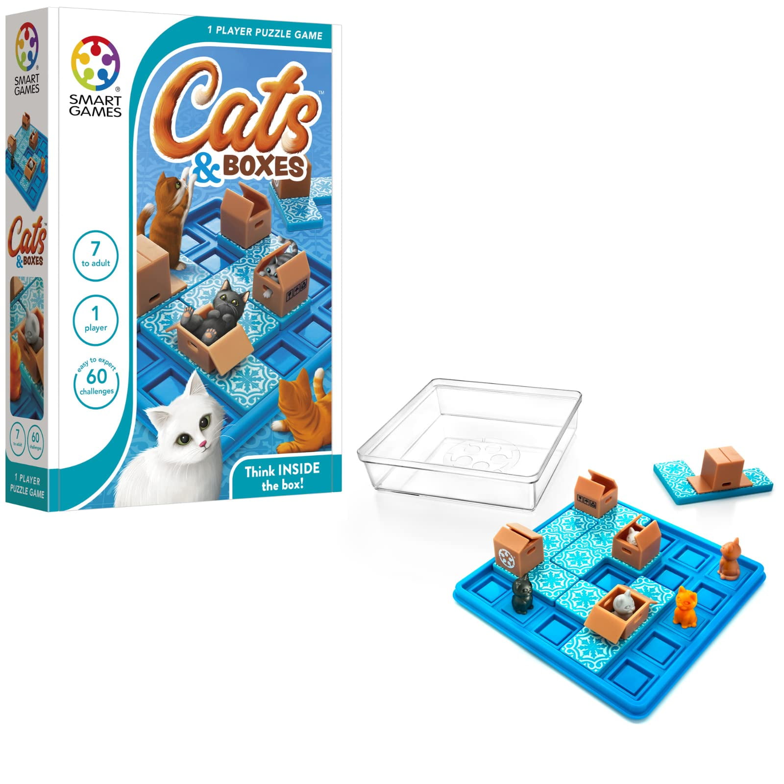 Juego De Viaje Smartgames Cats & Boxes Con 60 Desafíos 7+
