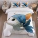 thumbnail image 1 of Watercolor Cat Illustration Themed Bedding Set Duvet Cover and Pillowcase Set, 1 of 5