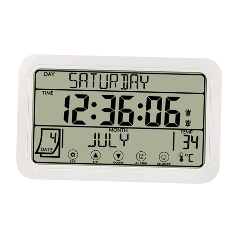 Bothyi - Reloj De Pared Electrónico Alarma Relojes Montados En La Pared Para Oficina Dormitorio Aula Blanco
