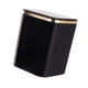 thumbnail image 5 of Cubo de basura pequeño con tapa, cubo de papel de desecho para encimera, cesta de basura portátil para escritorio, cesta de basura para pared de salón Negro, 5 of 5