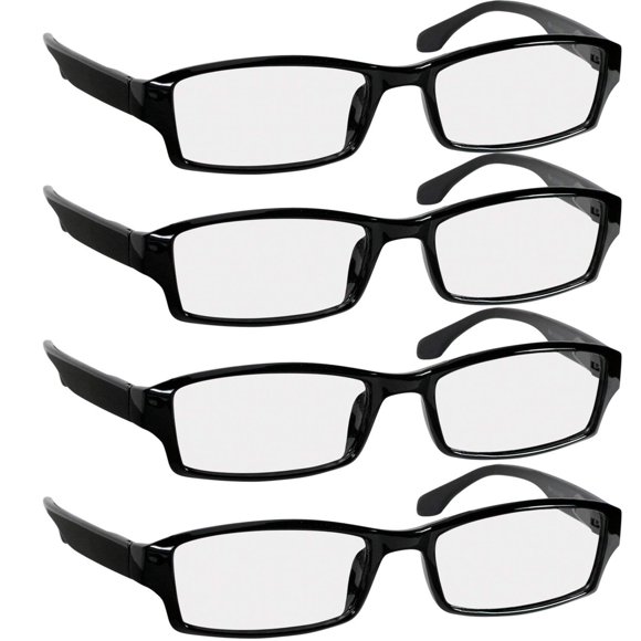 Gafas de lectura TruVision Readers 9501HP negras 2.50, paquete de 4