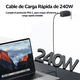thumbnail image 3 of Cable Usb Tipo C a Usb Tipo C Para iPhone 15 16 17 Samsung 240W 1,2m SJ727, 3 of 3