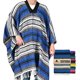 thumbnail image 1 of Abrigo Artisans Bazaar Poncho Mexicano Azul de Algodón, 1 of 8