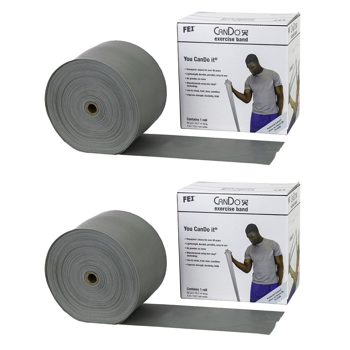 Banda De Ejercicio Cando Twin-pak Silver Xx Heavy 100 Yardas