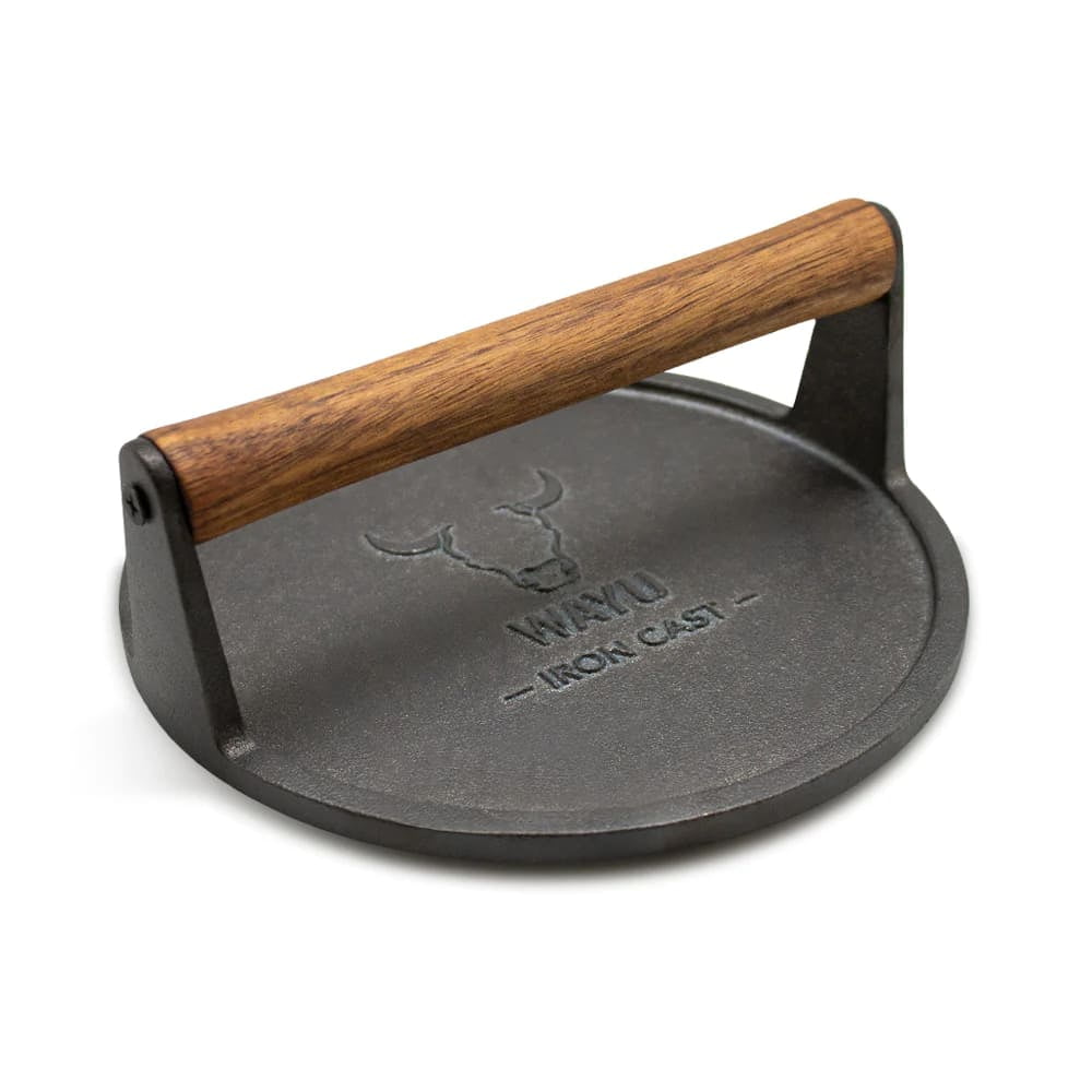 Disparo - Prensa De Hamburguesa 18cm Hierro Fundido Wayu Parilla Carne