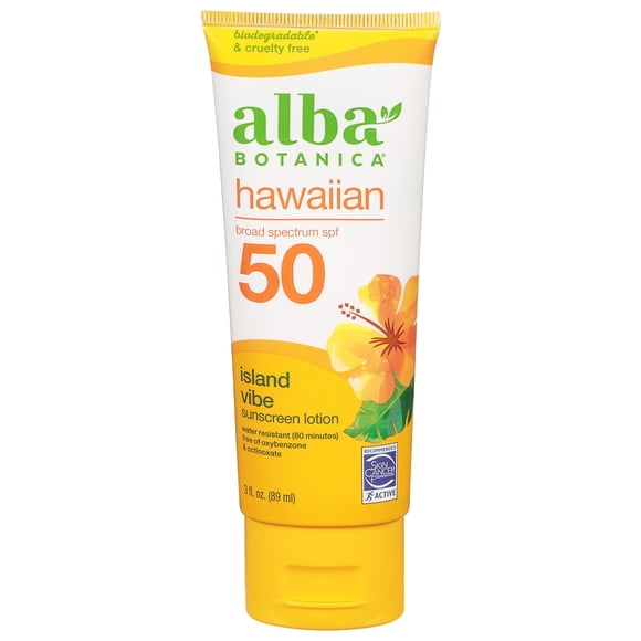 Loción de protección solar Alba Botanica Island Vibe SPF 50 90 ml