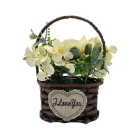 Fliperex - Planta Artificial Canastito Macetero Cordel Ovalado Deco Amarillo