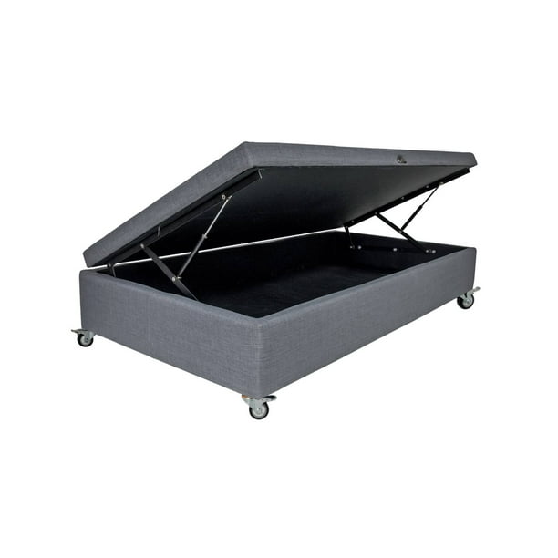 Base de Cama Baúl Emma 1.5 Plaza largo190 cm Lateral con Rueda Deluxe