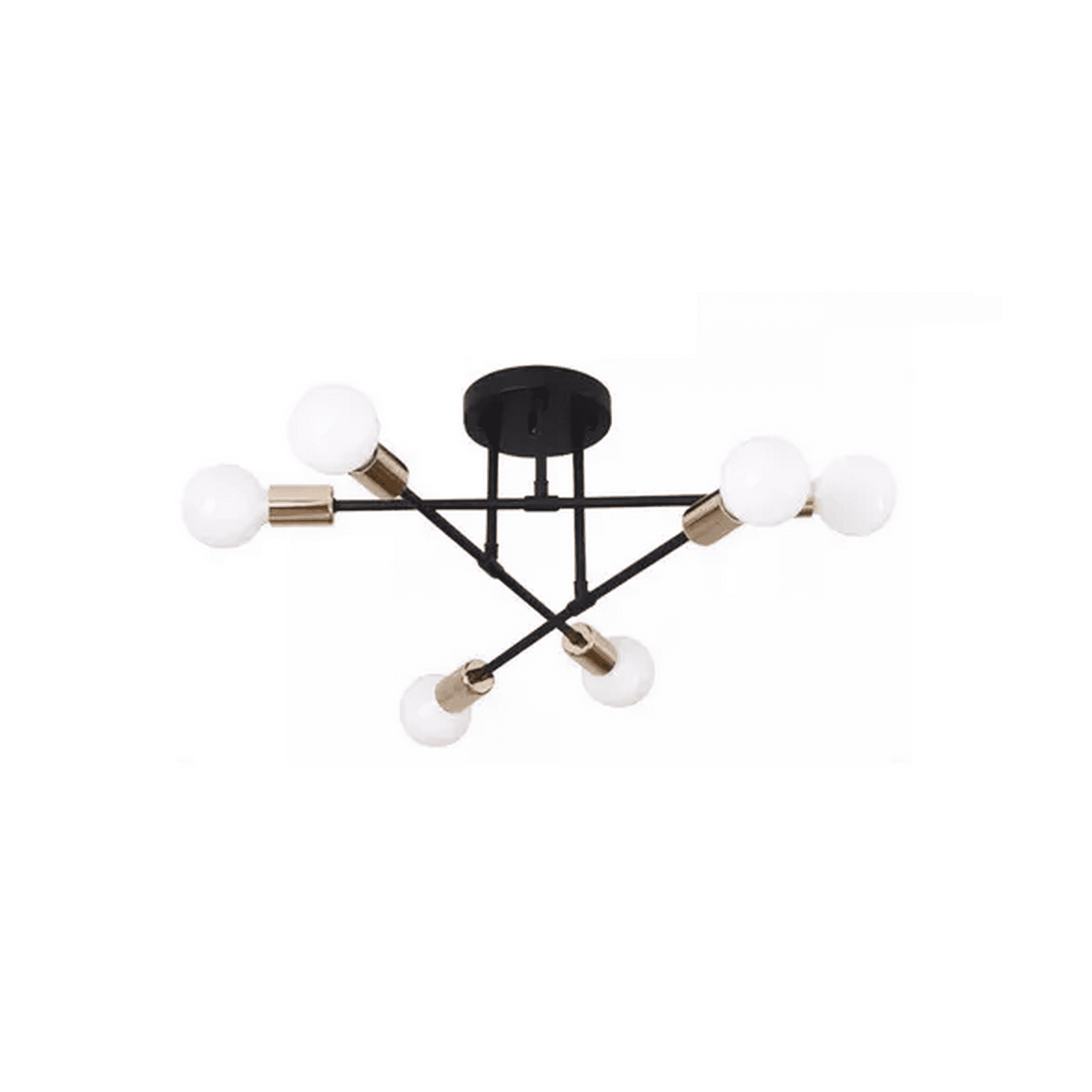 Genérico - Lámpara De Techo Colgante Moderna 6 Focos Color Negro