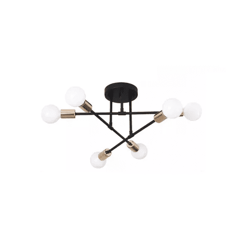 Genérico - Lámpara De Techo Colgante Moderna 6 Focos Color Negro