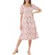 thumbnail image 1 of INSPIRE CHIC Vestido de Mujer con Nido de Abeja Floral Cuello Cuadrado Mangas Cortas Abullonadas Vestidos Midi de Primavera Verano Beige 3XL, 1 of 6