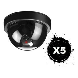 Genérico - Pack 5 Cámara Falsa Vigilancia Domo Realista Sin Cable Aa