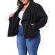thumbnail image 4 of Agnes Orinda Conjuntos de Halloween Chaqueta de Imitación de Gamuza para Mujeres Tallas Grandes Solapa Manga Larga Chaquetas Abiertas de Frente 2X Negro, 4 of 6