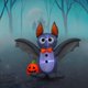 thumbnail image 4 of Decoración inflable de murciélagos y calabazas para Halloween de 1,2 m con LED, 4 of 7