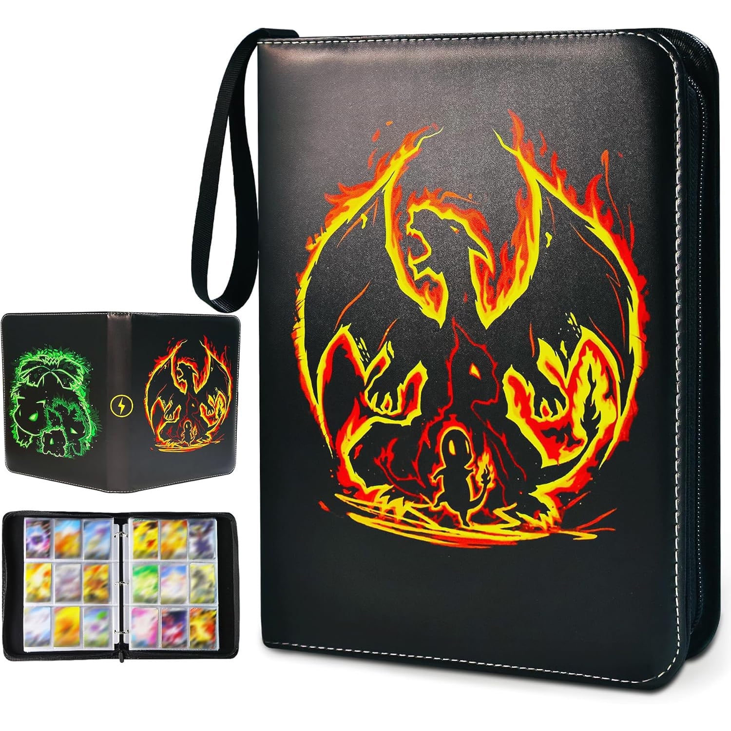 Genérico - Carpeta Para Cartas De Colección Para 400 Cartas, Carpeta Con 4 Bolsillos Y 50 Fundas Removibles, Organizador De Cartas Para La Mayoría De Las Cartas De Juego De Tamaño Estándar