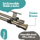 thumbnail image 2 of Set Barras para Cortina Doble 16/19 Mm Extensible 170-320 Cm A Techo Bronce Cónico + Cortina y Visil..., 2 of 4