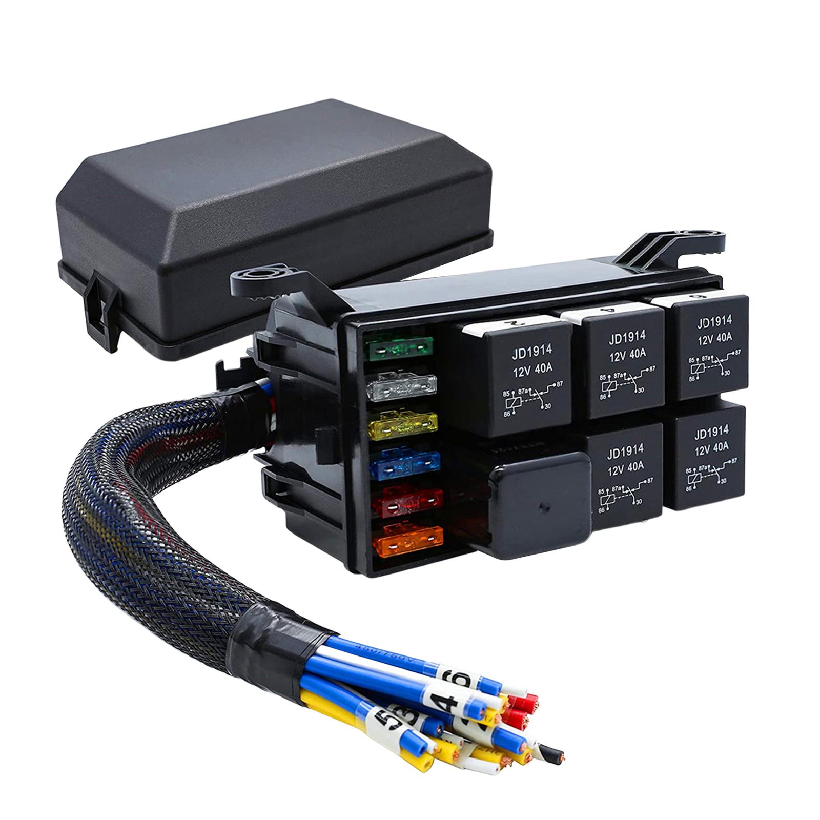 Ioensy - Caja De Relés De Fusibles Bloque De Fusibles A Prueba De Agua Y Caja De Relés Para Automóvil Camión Marino 12V 4Pin