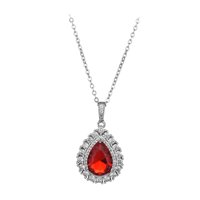 Magideal - Collar Con Colgante De Gota Para Mujer, Joyería Novedosa, Collar De Compromiso Rojo