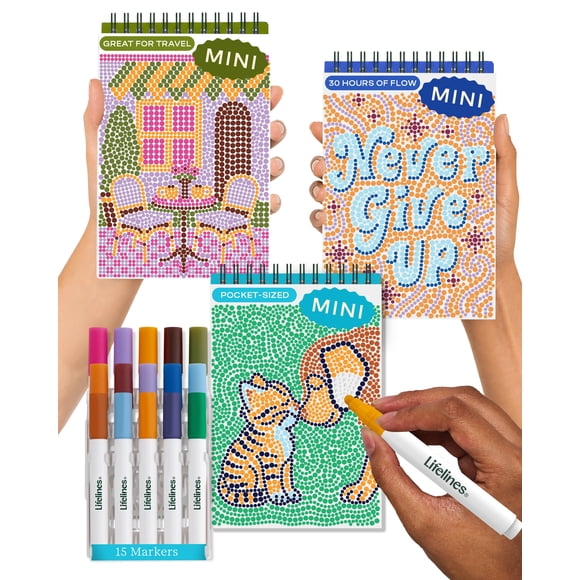 Pads de Actividades Lifelines FlowArt Mini con 15 marcadores, paquete de 3