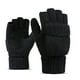 thumbnail image 1 of Guantes de lana con aislamiento térmico sin dedos para mensajes de texto para mujeres y hombres, mitones convertibles de punto cálidos de invierno con solapa, 1 of 6