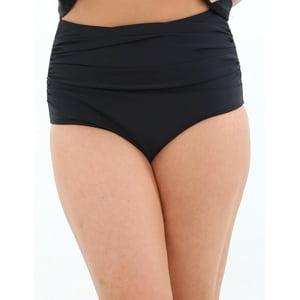 Samia - Bikini Calzón Pin Up Drapeado Negro M