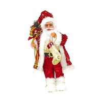 Magideal - Figura De Papá Noel De Pie, Estatua De Decoración Navideña, Muñeca Coleccionable, Decoraciones De Papá Noel, Muñeca Navideña Para Tienda De Navidad 45Cm