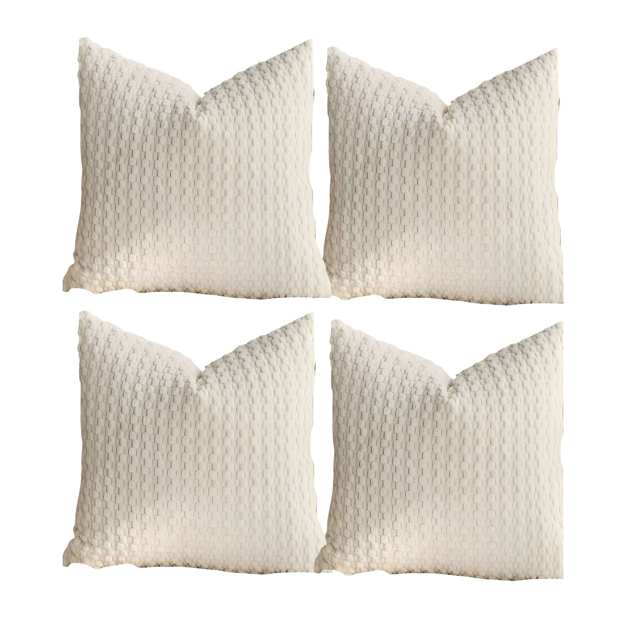 Genérico - Set De 4 Fundas De Cojines Diseño De Maiz 45cm X 45 Cm Blanco