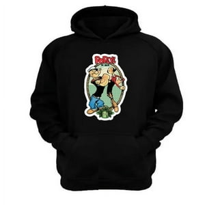 Genérico - Polerón Canguro Popeye Negro Talla S Unisex