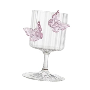 Magideal - Postre De Vaso De Vino De Mariposa Plato De Tazón Decoración Del Hogar Tazón Portátil Portátil Copa Artística Para Beber Para Cafés De Yogurt De Leche Raya