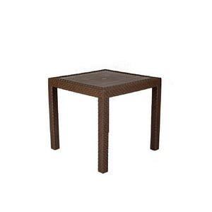 Qplast - Mesa Cuadrada Ratan Marron