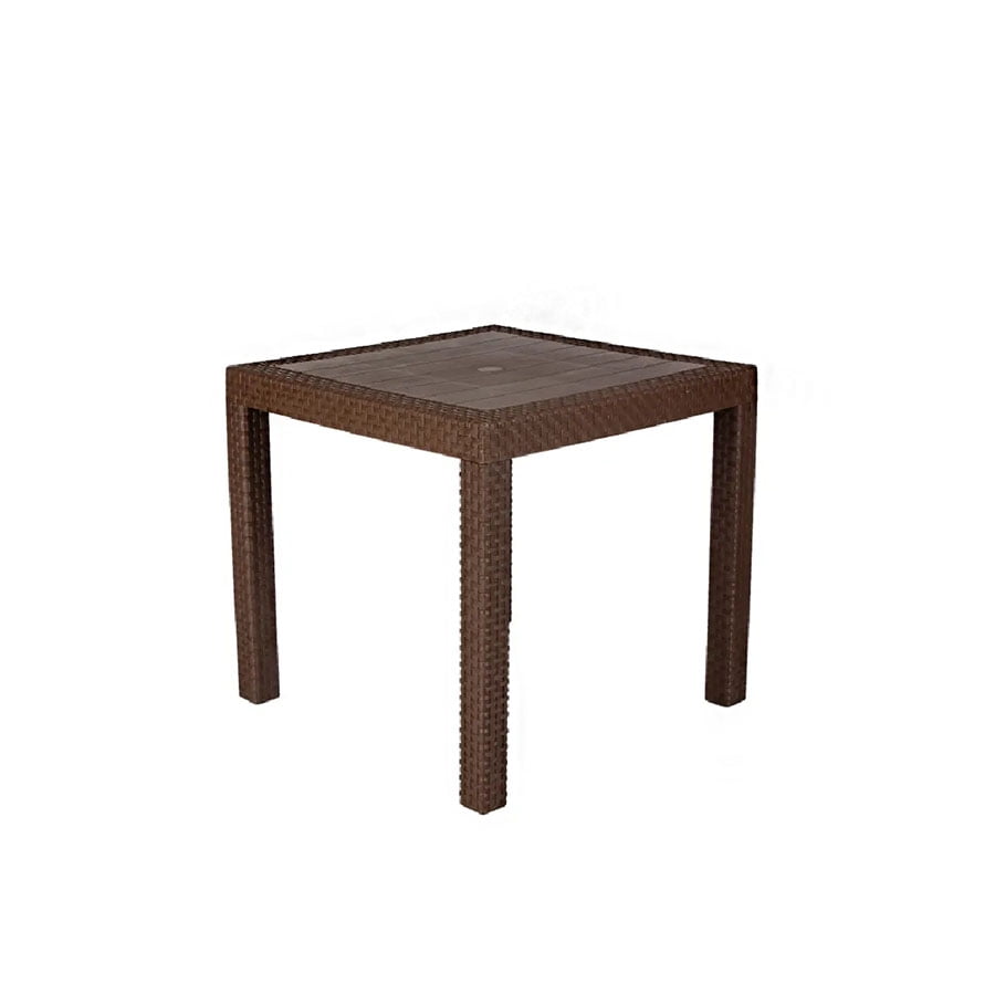 Qplast - Mesa Cuadrada Ratan Marron