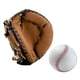 thumbnail image 1 of Guantes De Receptor De Béisbol PU Con Pelota De Béisbol Teeball Guante Hombres Mujeres Unisex Marrón, 1 of 5
