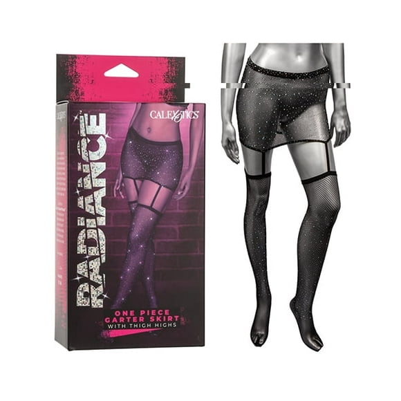 Falda De Liga De Una Pieza Radiance Con Medias Hasta El Muslo Negro O S