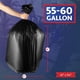 thumbnail image 2 of Bolsas de basura Munfix de 55 a 60 galones, resistentes, 150 unidades, color negro, 2 of 9