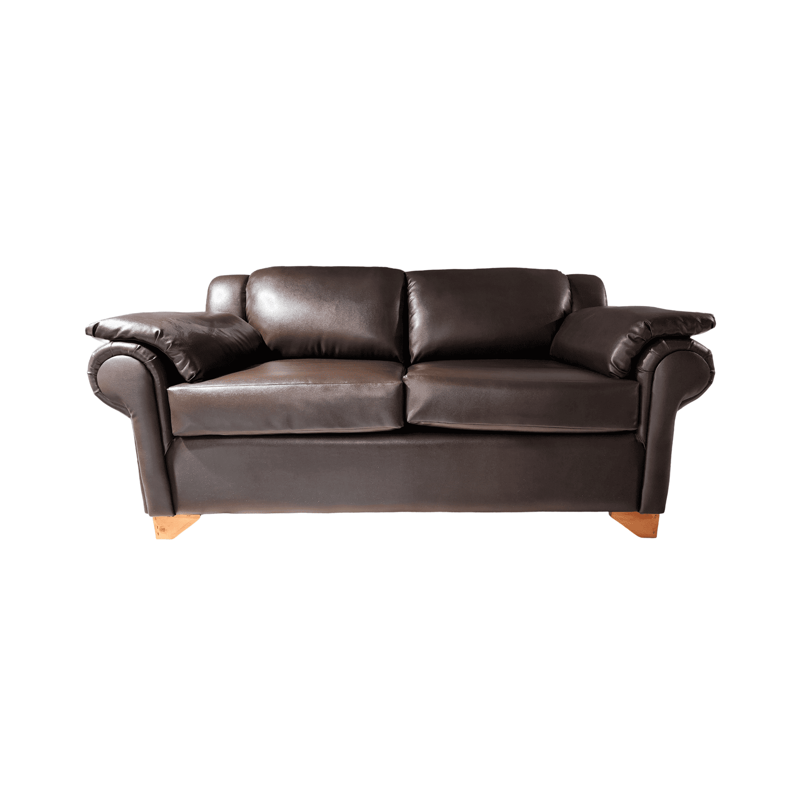 Muebles New - Sofa Dos Cuerpos Ecocuero Chocolate