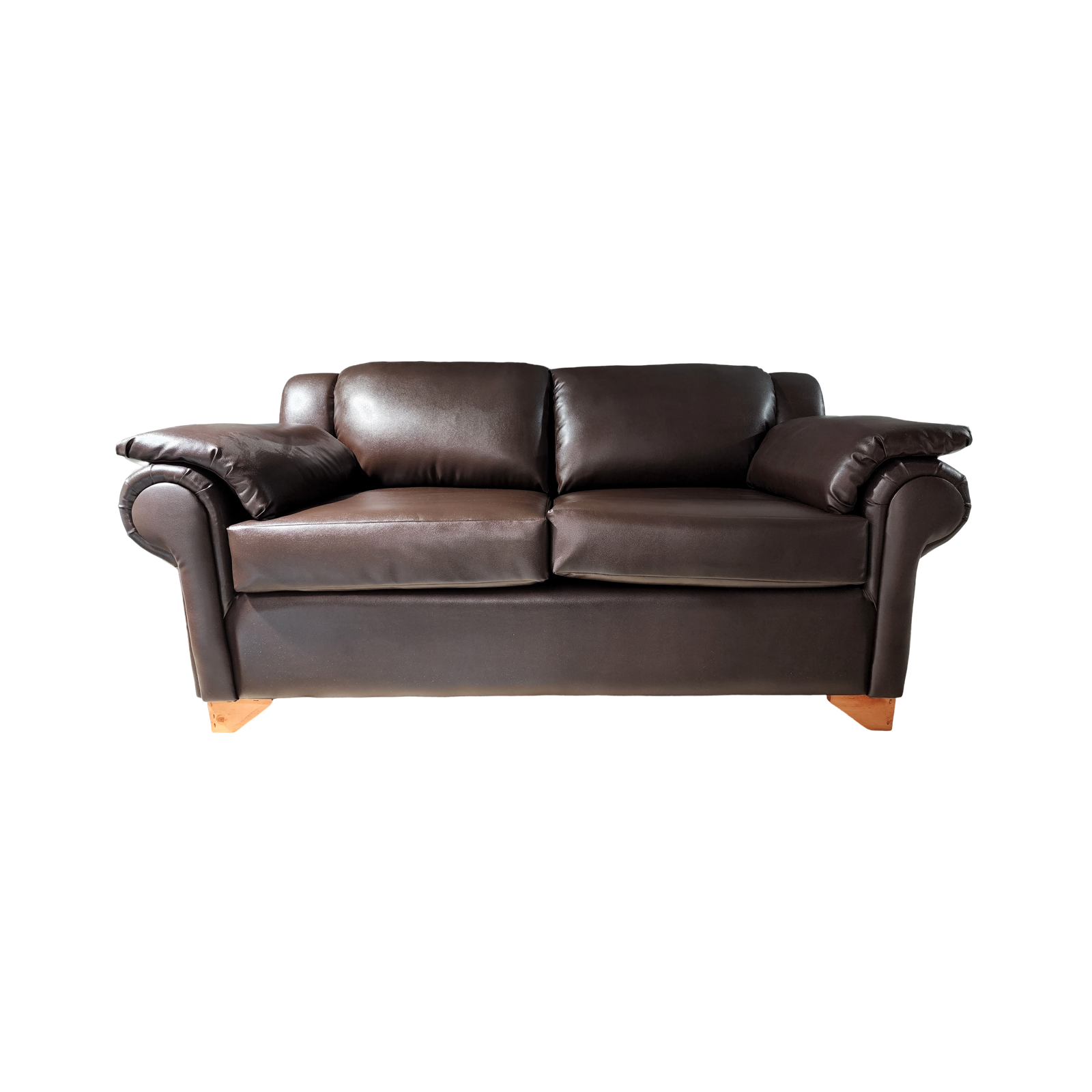 Muebles New - Sofa Dos Cuerpos Ecocuero Chocolate