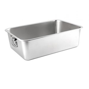 Ioensy - Caja De Arena Para Gatos Y Conejos De Acero Inoxidable, Borde Liso, Resistente Al Óxido, Orinal Para Gatitos, 60X40X15Cm Con Mango