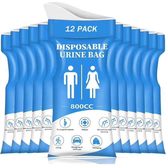 Bolsa de orina desechable DIBBATU 800 ml, 12 unidades, para viajes de emergencia
