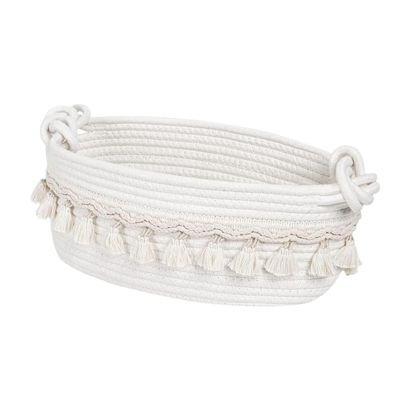 Magideal - Canasta De Algodón De Algodón Cesta De Almacenamiento De Algodón Contenedor De Organizador Decorativo Para Dormitorios De La Sala De Estar De Ropa Suc