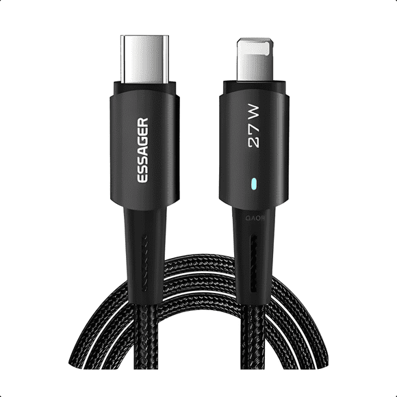 Cable carga rápida reforzado 27w para iphone 14 13 12 - 2 m
