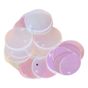 Magideal - 85 Piezas De Lentejuelas Sueltas Redondas Planas De 20Mm, Lentejuelas Redondas Sueltas, Con Agujero, Decoración, Accesorios De Tocado Diy Para Bordado Blanco