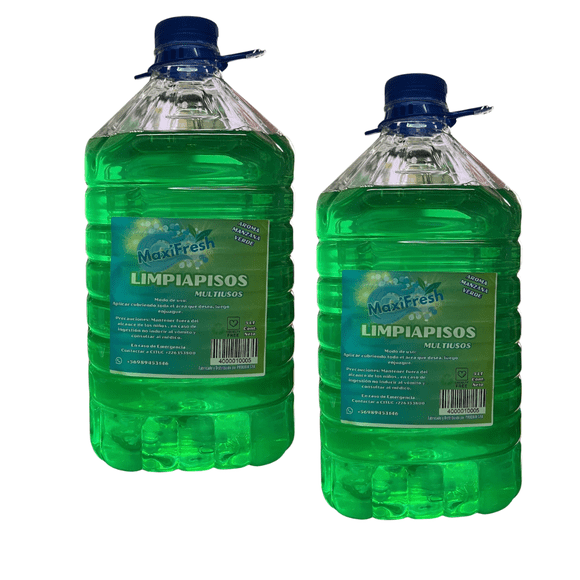 Limpiapiso Manzana Verde Maxifresh 5 Litros Eco PET Pack 2 Unidades