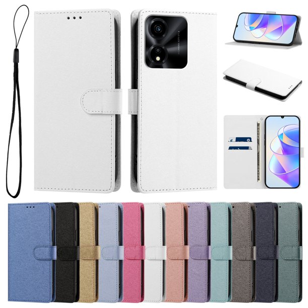 Funda Cartera de PU para Honor X5C/X5C Plus con Tarjetas, Blanco