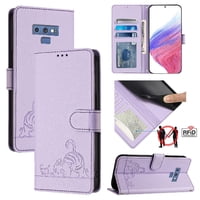 Funda Tipo Cartera Foxdock Para Samsung Galaxy Note 9 Con Soporte, Ranuras, Rfid, Diseño De Gato