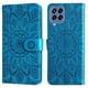 thumbnail image 1 of Funda tipo cartera FOXDOCK para Samsung Galaxy M33 5G , diseño girasol en relieve, cuero PU, cierre magnético, soporte y tarjetero, 1 of 5