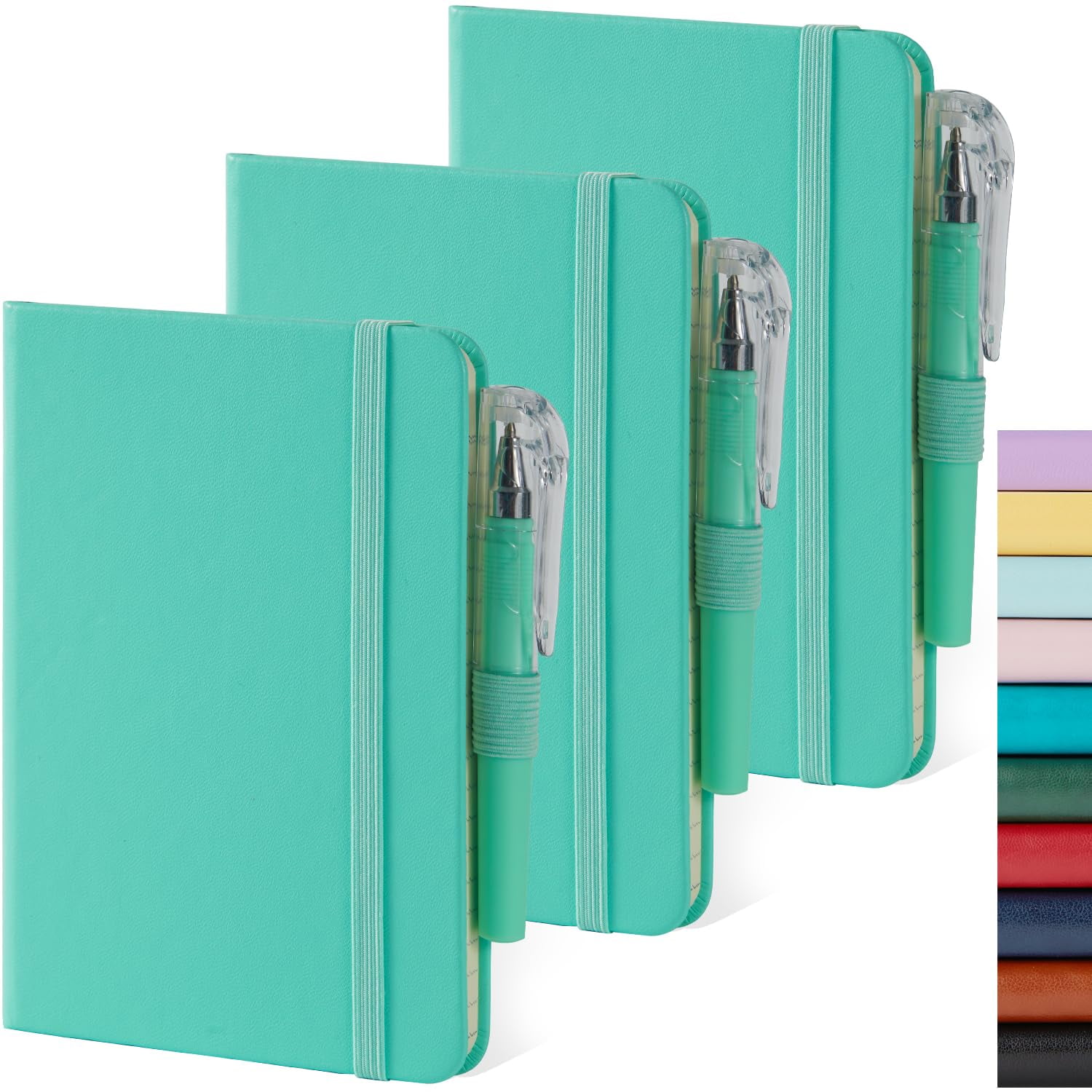 Cuaderno De Bolsillo Nirmiro Con Bolígrafo 408p, Piel Verde