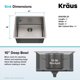 thumbnail image 4 of Sink Kraus KHU101-21 Standart PRO, calibre 16, bajo encimera, 4 of 6