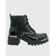 thumbnail image 5 of Botin caña alta, punta redonda y con cordones Negro, 5 of 5
